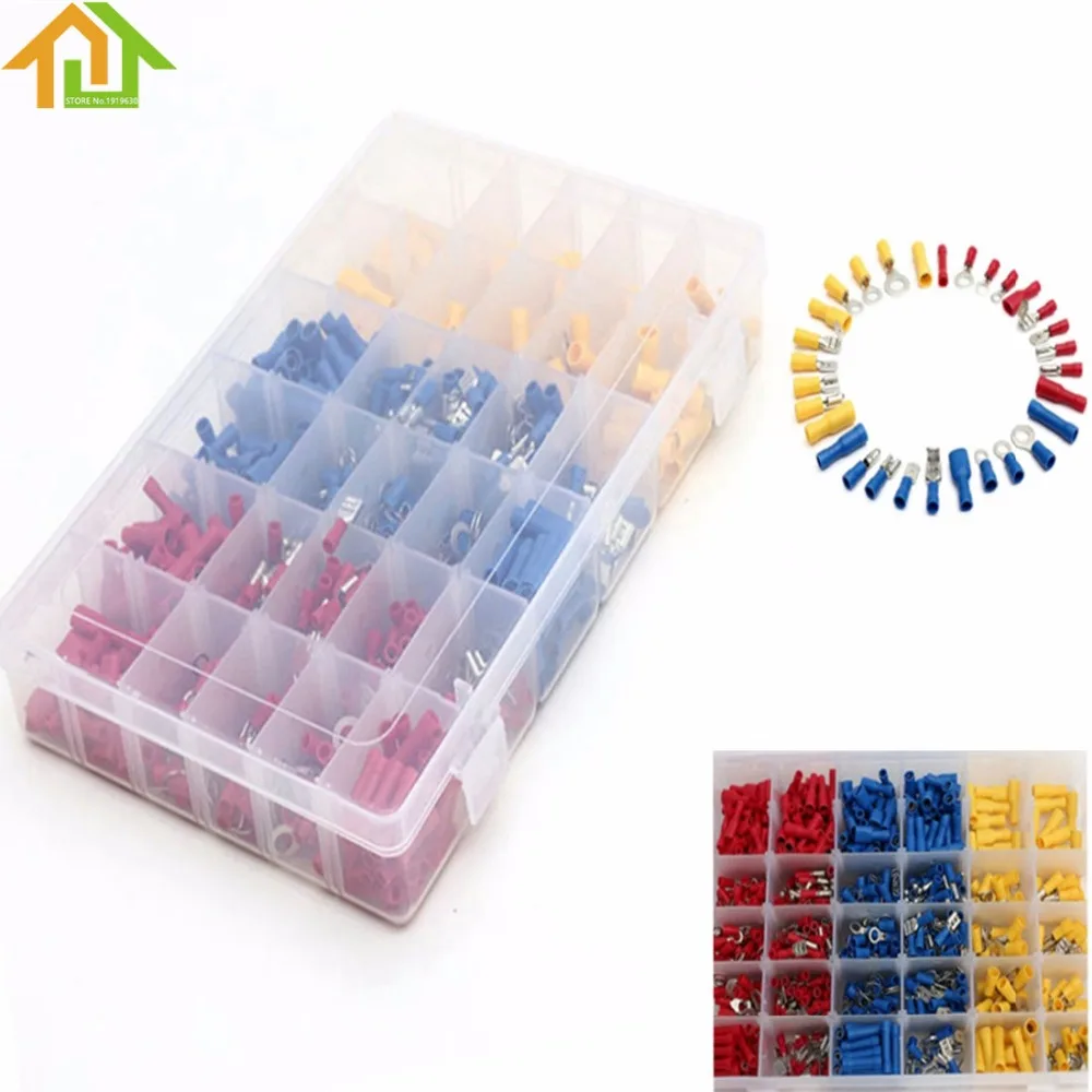 

720Pcs Insulated Electrical Wire Terminals Crimp Connector Spade Set