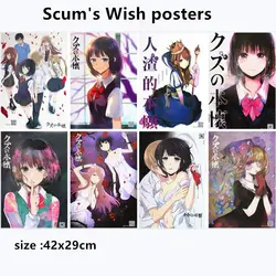 8 шт./лот аниме Scum's Wish плакат Hanabi Yasuraoka модель игрушки Scums Wish комические наклейки тисненые плакаты размер 42x29 см