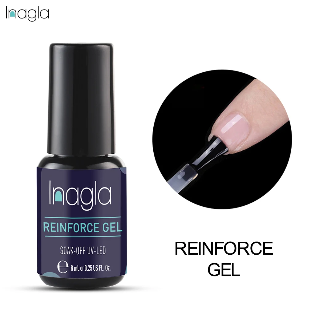 Inagla Starry Series Nail Polish 5ml Red Gold Blue Soak Off UV Gel Polish Glue Lacquer Manicure Nail Art Varnish Tool - Цвет: Reinforce Gel