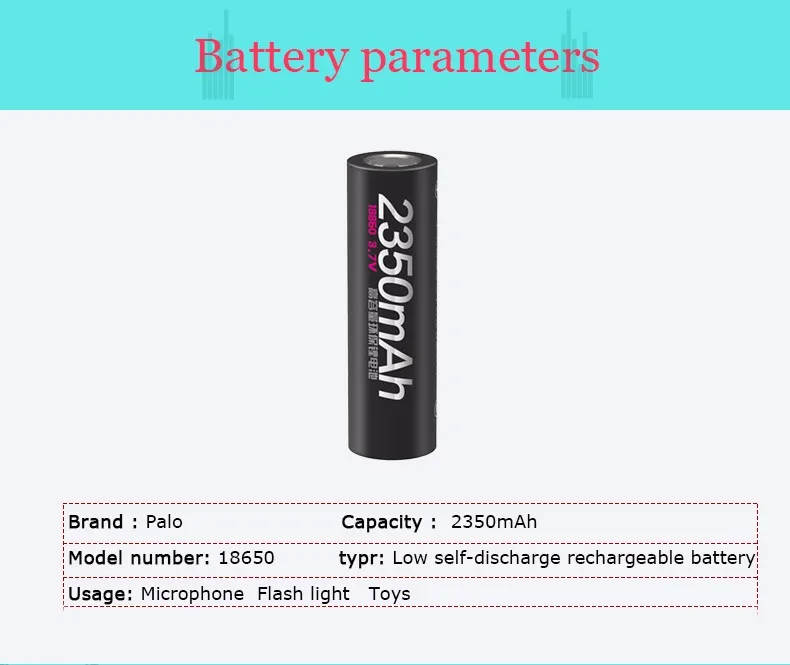 2 шт NCR18650B 3,7 v 2350 mah 18650 литиевая аккумуляторная батарея для PALO батареи фонарик батареи