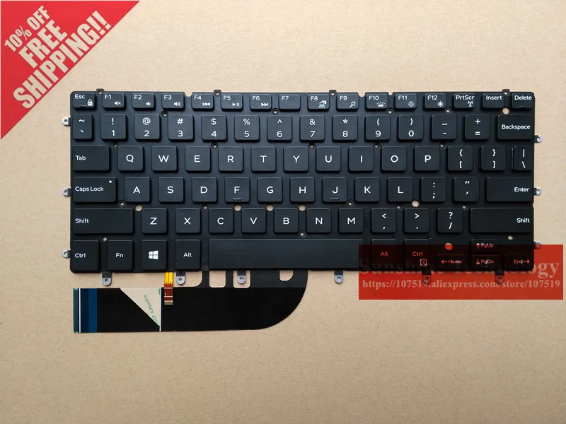 

New laptop keyboard for DELL XPS 13 9343 xps13 9350 N7547 N7548 17-3000 US backlit