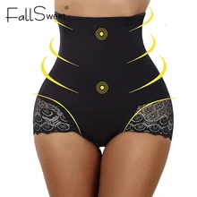 Корректирующие трусы с высокой талией FallSweet, фирменные моделирующие трусики с кружевной отделкой, размеры от S до 3XL