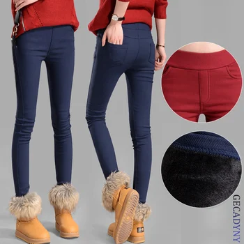 

Hot Sale autumn winter women pants velvet thickening leggings trousers female warm pencil pants Thicker elastic trousers