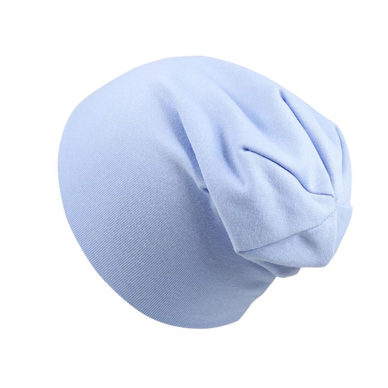 Зимняя теплая шапка для детей 1-4 лет, детский чепчик, Детские хлопковые мягкие шапки, кепки для девочек и мальчиков, весенняя шапка для младенца - Цвет: light blue