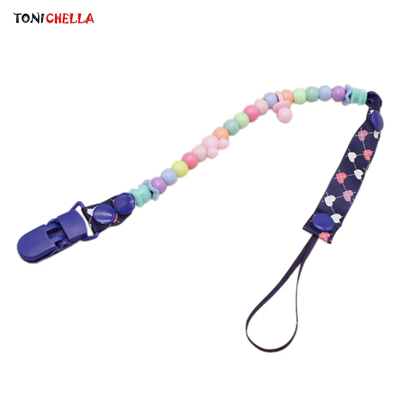 

Infant Pacifier Chain Baby Chupeta Clip Colorful Dummy Holders Toddler Soother Candy Color Nipple Teat Mouth Care Teether T0624