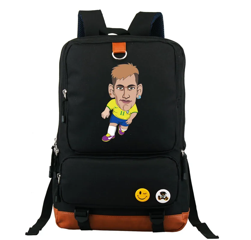 Neymar Foot Ball Noctilucent Children Backpacks Unisex Canvas Teenages Bagpack Cartoon Bag Students Travel School Bags Rucksack
