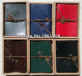 

2018 Spiral Diary Notepad Vintage Pirate Anchors PU Leather Note Book Replaceable Stationery Gift Traveler Journal Party Favor
