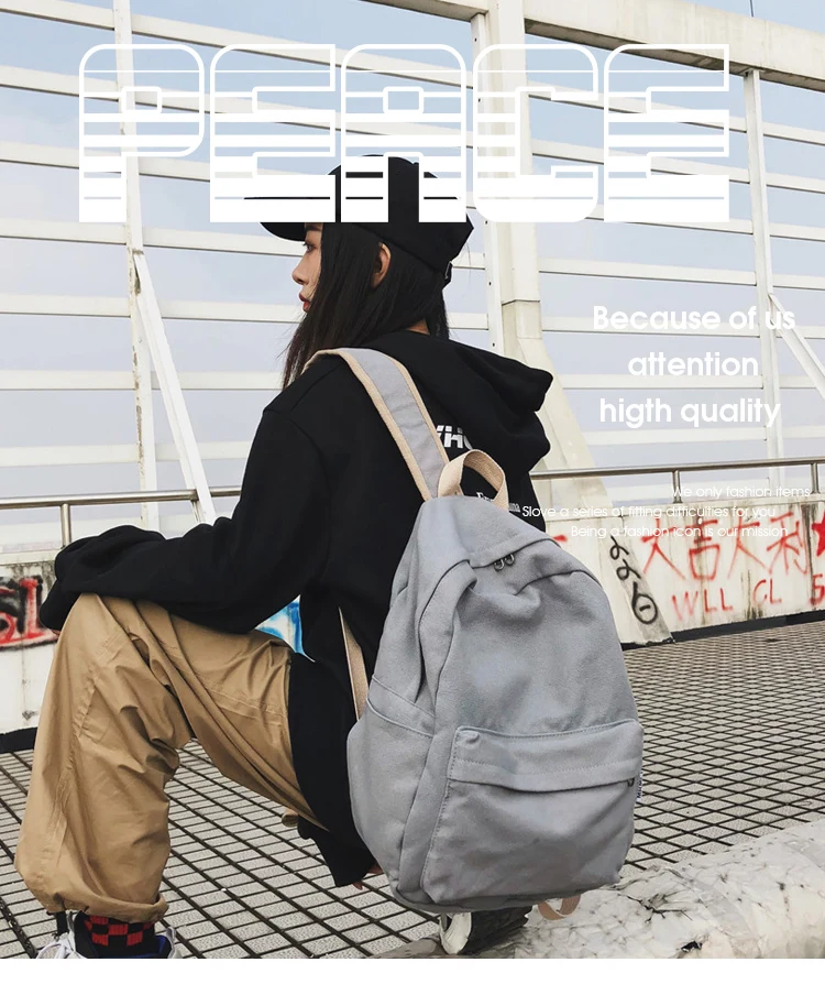 Janespri High Quality Backpack Canvas Women Backpack Solid Mochila Escolar Girls Laptop Backpack School Bags Backpack for teens_02