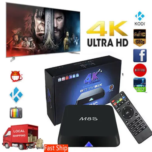 

AKASO Smart TV Box M8S 4K HDMI 2G+8G Amlogic S812 Quad Core Android 4.4 TV BOX Bluetooth 4.0 3G Media Player TV BOX M8S