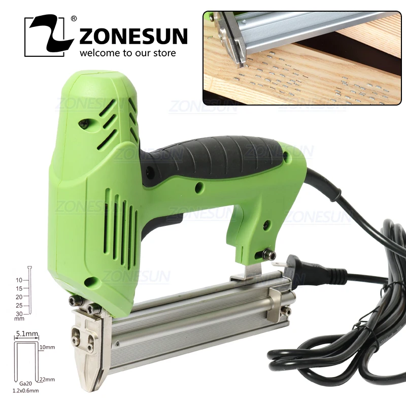 ZONESUN 2 In 1 Framing Tacker Electric Nails Staple Gun 220V Power
