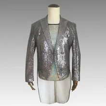 Горячая звезда с тем же абзацем ласточкин хвост костюм с пайетками студийный церемониальный обтягивающий Повседневный пиджак