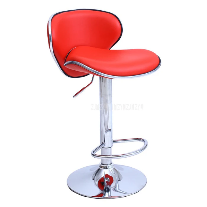 Нержавеющая сталь поворотный барный стул на стойке вращающийся 58-78 см регулируемая высота высокий барный стул со спинкой Мягкая Подушка - Цвет: Красный