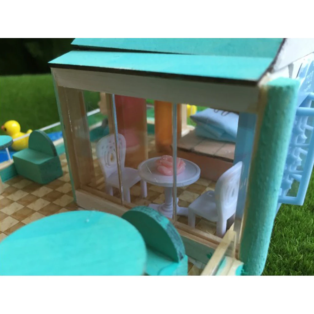 Handcrafts Miniature Project DIY Dolls House Garden Yard Building Model Toy Kids Play Fun & Learn Children Birthday Gift