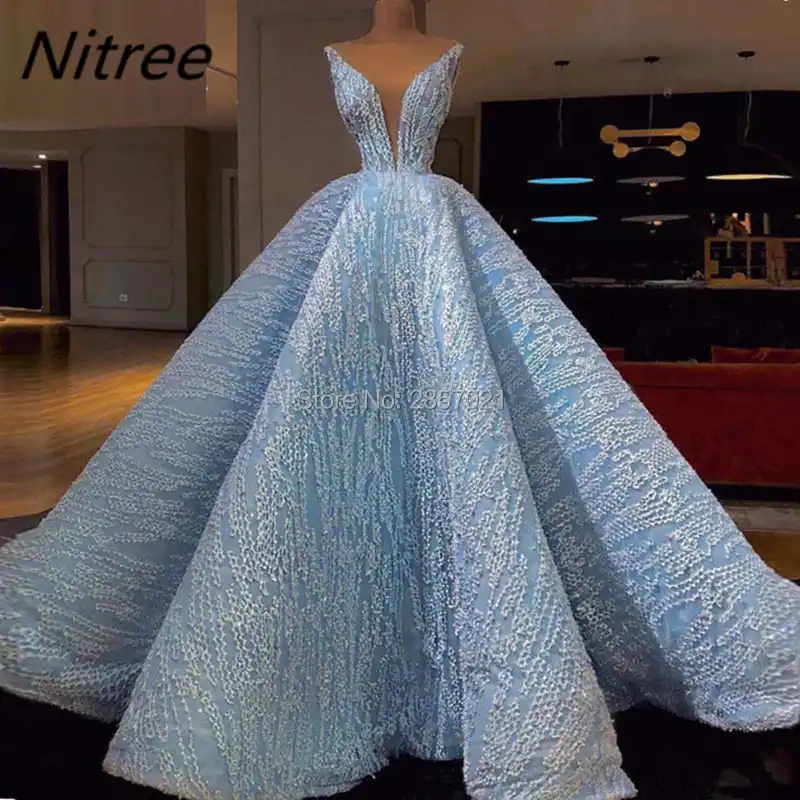 Ball Gown Evening Dresses V Neck 