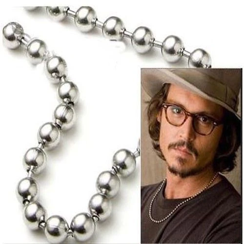 8mm 21.6'' Stainless steel Ball Beads Chain Necklace for Men's Women  Fashion Jewelry - AliExpress