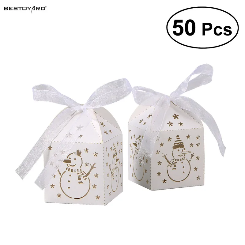 White BESTOYARD 50pcs Wedding Favor Boxes Hollow Out Craft Paper Box for Gifts Candy Sweets