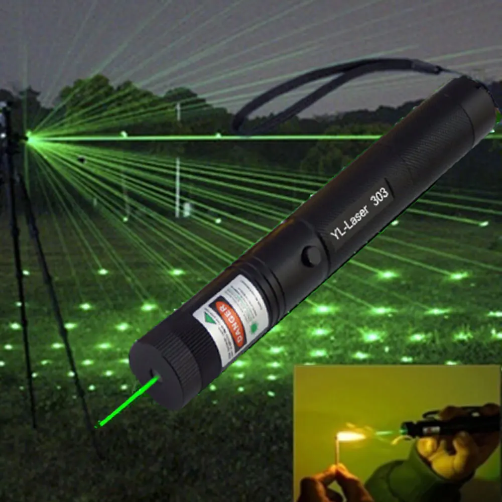 5 мВт зеленая лазерная указка высокой мощности 532 нм Лазерная 303 ручка лазерный прицел Регулируемая горящая спичка с перезаряжаемой не входит в комплект 18650