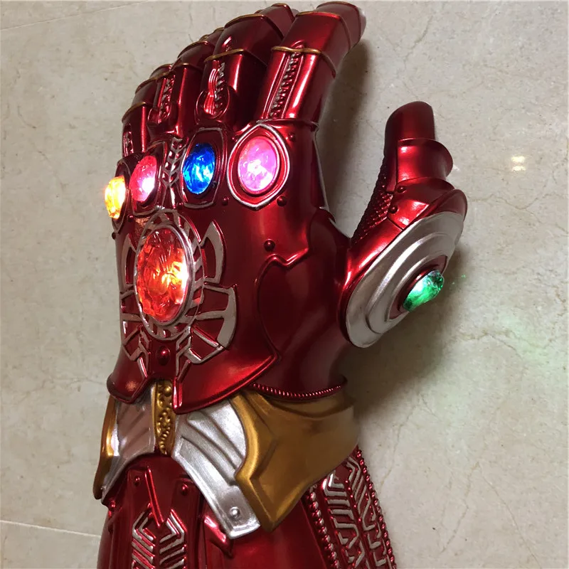 1:1 светодиодный светильник Thanos Gauntlet военные Косплей Перчатки ПВХ экшн-модель игрушки подарок на Хэллоуин Детский подарок