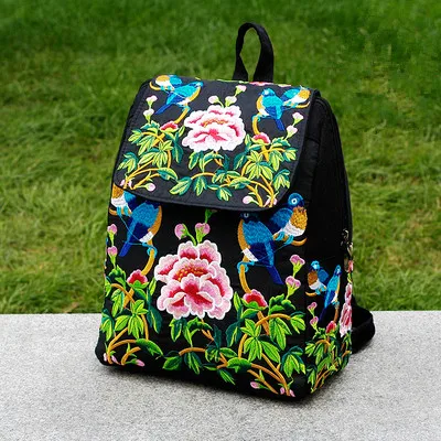 Модный женский рюкзак для путешествий с вышивкой! Красивый женский рюкзак с цветочной вышивкой в национальном стиле, подходит ко всему, богемский холщовый чехол - Цвет: 3