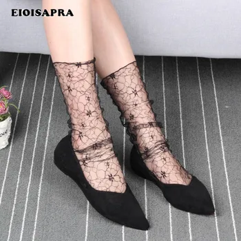 

[EIOISAPRA]Princess Lace Mesh Hollow Out Sexy Socks Transparent Creative Sweet Reto Socks Women Japan Harajuku Calcetines Mujer