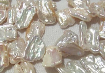 

shitou 00655 1strands 10x15mm White Biwa Pearl Beads