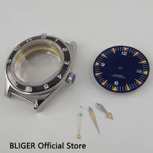 Новейший 41 мм BLIGER часы с сапфировым стеклом чехол+ синий циферблат+ светящиеся стрелки подходят ETA 2836 Движение CA137