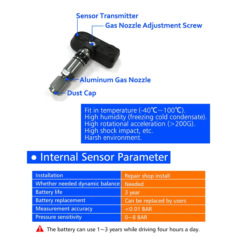 D580C-TJ Smart Car TPMS система контроля давления в шинах с беспроводной выделенной радиочастотной технологией 4 внутренних датчика
