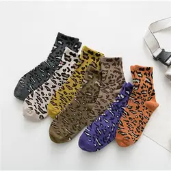 Новые леопардовые женские носки Модные хлопковые сексуальные личности забавные носки Harajuku повседневные стрейч зимние теплые носки