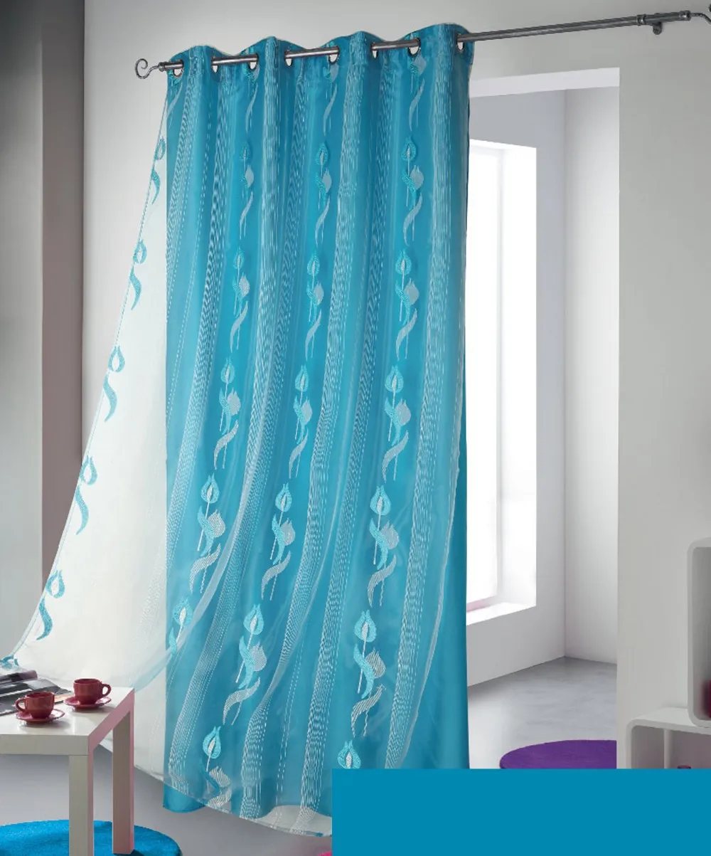 

2 layers curtain with 8 metal rings free shipping