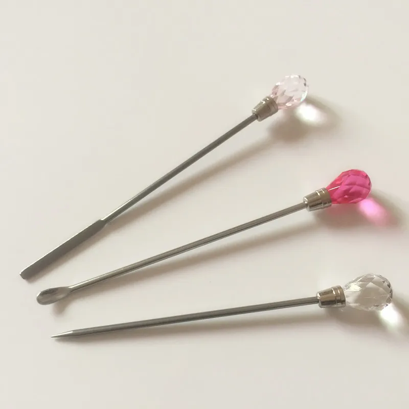 

2016 new 3pcs Nail tools Glitter glue phototherapy Acrylic Powder Liquid spoon/Stirring Rod/ Dotting pen Free shipping