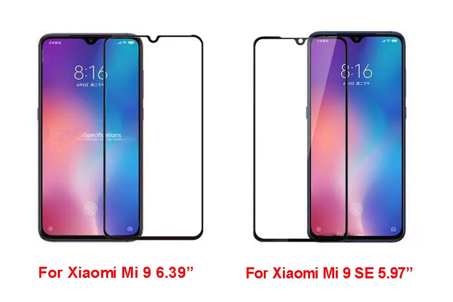 Tempered Glass For Xiaomi Mi 8 9 Pro SE A1 A2 Lite A3 Mi8 9t Protective Glass on For Xiaomi Mix 3 Film Screen Protector Full