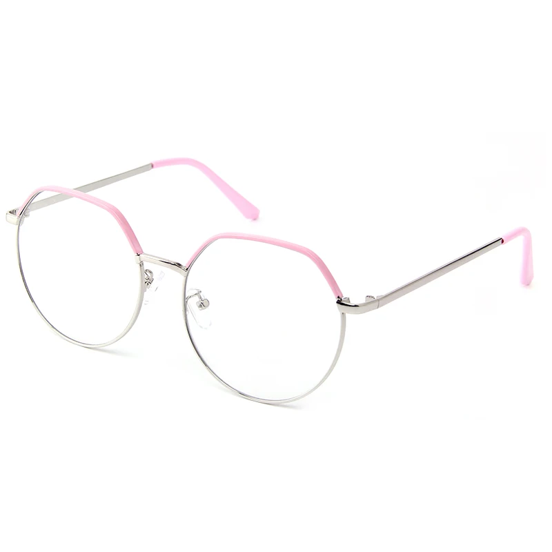 Round Glasses Women Circle Eyeglasses Full Frames Pink Vintage Style