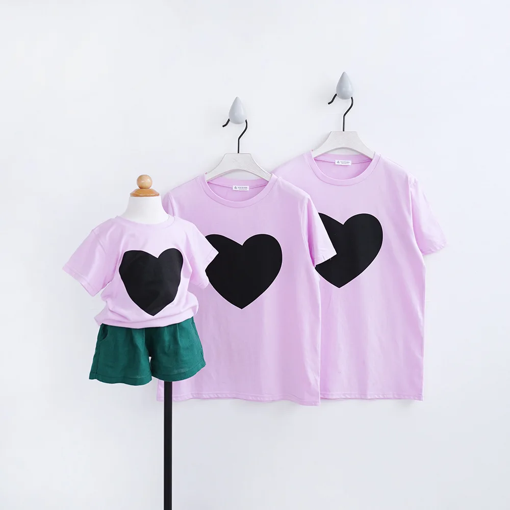 2018 Семейные комплекты футболки Летние Love Papa Bear мама Медвежонок рубашка для мамы и дочки Clothes100 % хлопка семейная одежда