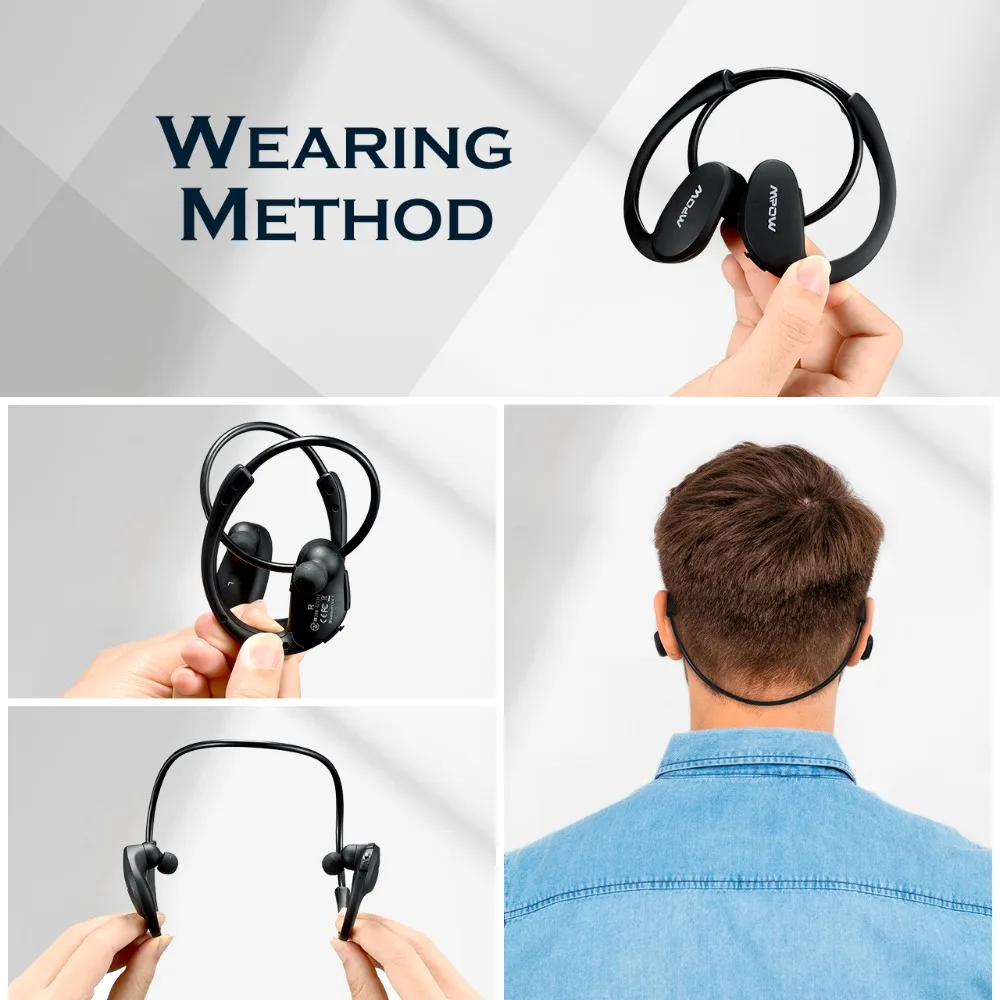 Mpow BH006 Bluetooth V4.1 Headphones Wireless Sweatproof Sport Headphone For Running Build-in Mic Hands-free Calling Earphones