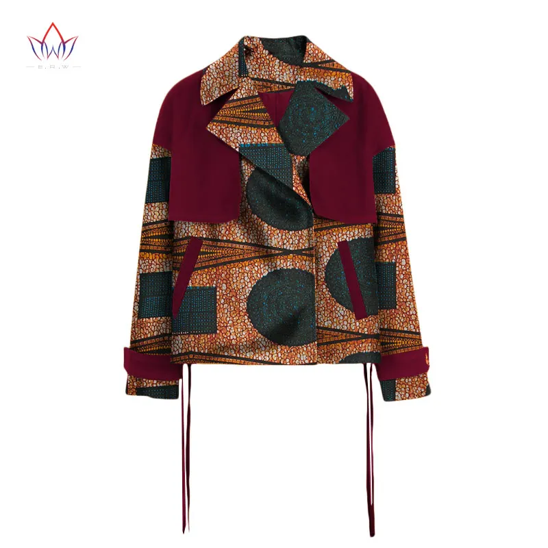 Новая африканская восковая куртка для женщин костюм Дашики длинный рукав зубчатый размера плюс 6xl Африканская Хлопковая куртка пальто WY2035