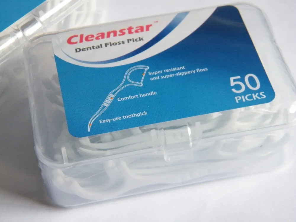 50 Piece Floss Picks Flat Wire Dental Toothpick Quality Plastic Dental