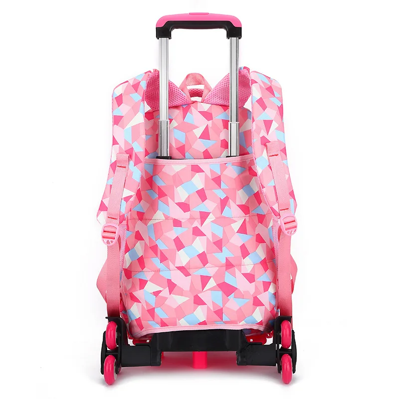 New Removable Children School Bags with 6 Wheels for Girls Trolley Backpack Kids Wheeled Bag Bookbag travel luggage