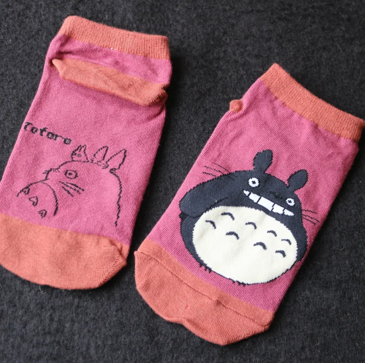 1 пара, милые носки для косплея «Мой сосед Тоторо», клетчатые полосатые носки с изображением животных Тоторо, Летние повседневные индивидуальные носки, плюшевые игрушки - Цвет: 1