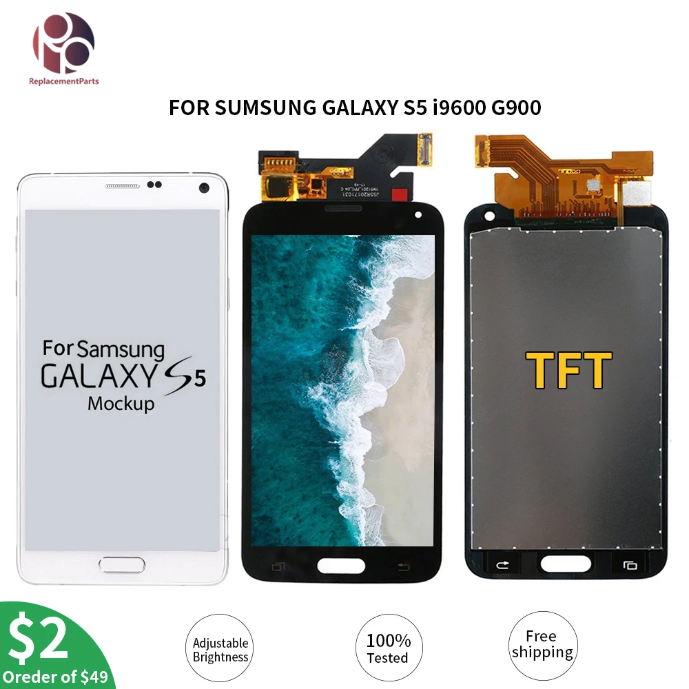 

Tested G900F LCD Display Touch Screen Digitizer Assembly For Samsung Galaxy S5 i9600 G900M G900A G900T G900FD