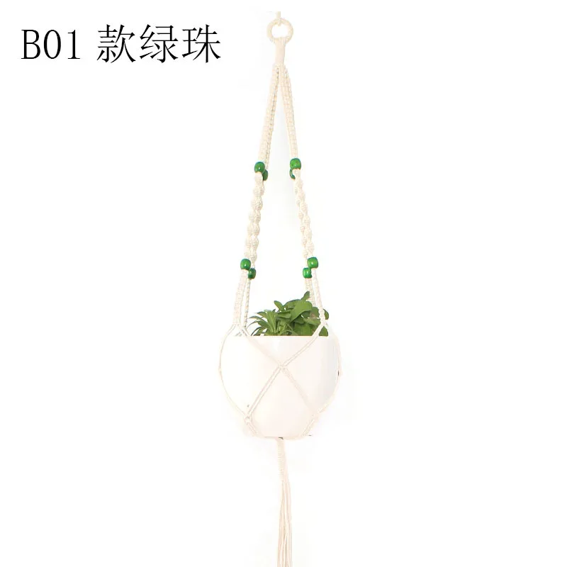 Creative Garden Plant Tassel Hanger Macrame Hemp Rope Braided Hanging Planter Basket Flower Pot Holder Decoration - Цвет: 7