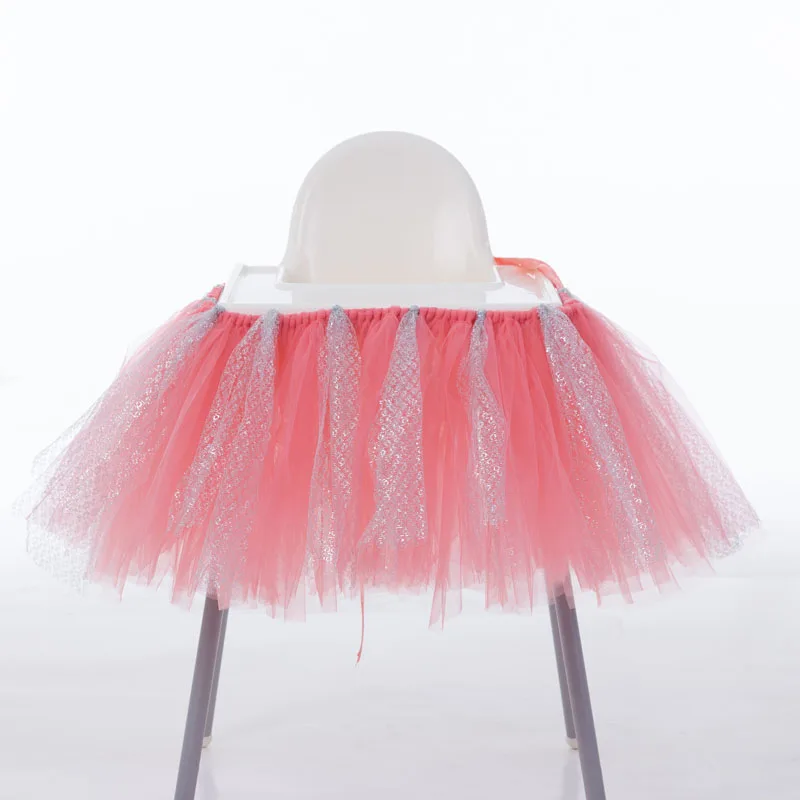 Фатиновые юбки-пачки для стола, украшение душевой кабины для детского стульчика, домашний текстиль, розовые, синие вечерние юбки для маленьких девочек