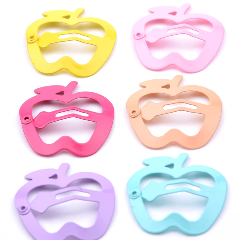 

6Pcs/Set Fashion Children Headdress Kids Fruit Hairpins Headwear Set Candy Color Paint Apple Cherry Banana Hair Clips for Girls