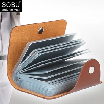 

New Purse PU Leather 24 Bits Card Case Women Business Bank Card Holder Men Credit Passport Card Bag ID Passport Card Wallet H088