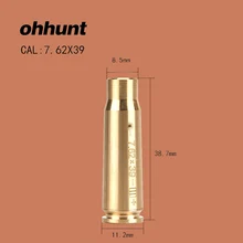 Ohhunt Tactical CAL 7,62X39 Картридж красный лазерный Диаметр Sighter латунный материал Boresighter Sighting для охотничьего ружья винтовки