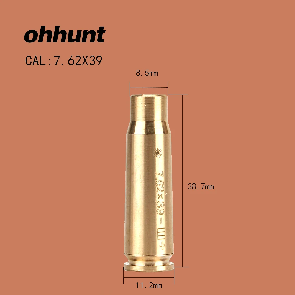 Ohhunt Тактический CAL 7.62X39 картридж с красным лазерным отверстием Sighter латунный