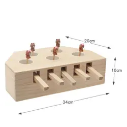 Интерактивный питомец кошка деревянная игрушка мультфильм образование коробка мыши игрушка для котов Забавный Коди котенок товары для