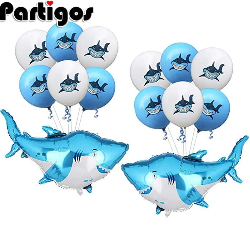 

10pcs Childern Happy Birthday Balloons Air Latex Baby Shark Balloons Birthday Ballons Accessories Balons Party Baby Shower