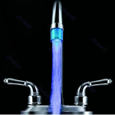 F85 Bathroom Kitchen Mini Blue Glow LED Light Water Stream Faucet Tap LD8001 A8