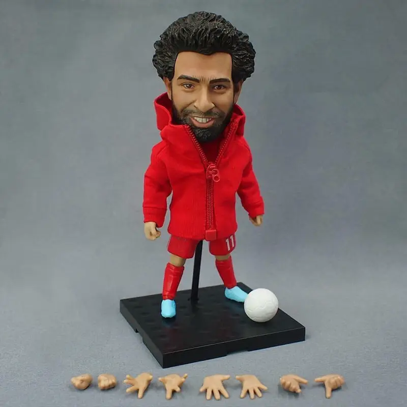 

Soccerxstar Football Star Figurine 12 cm Height LIV Reds 11 Mohamed Salah Doll 2019 Season Collections Gift Red Kit