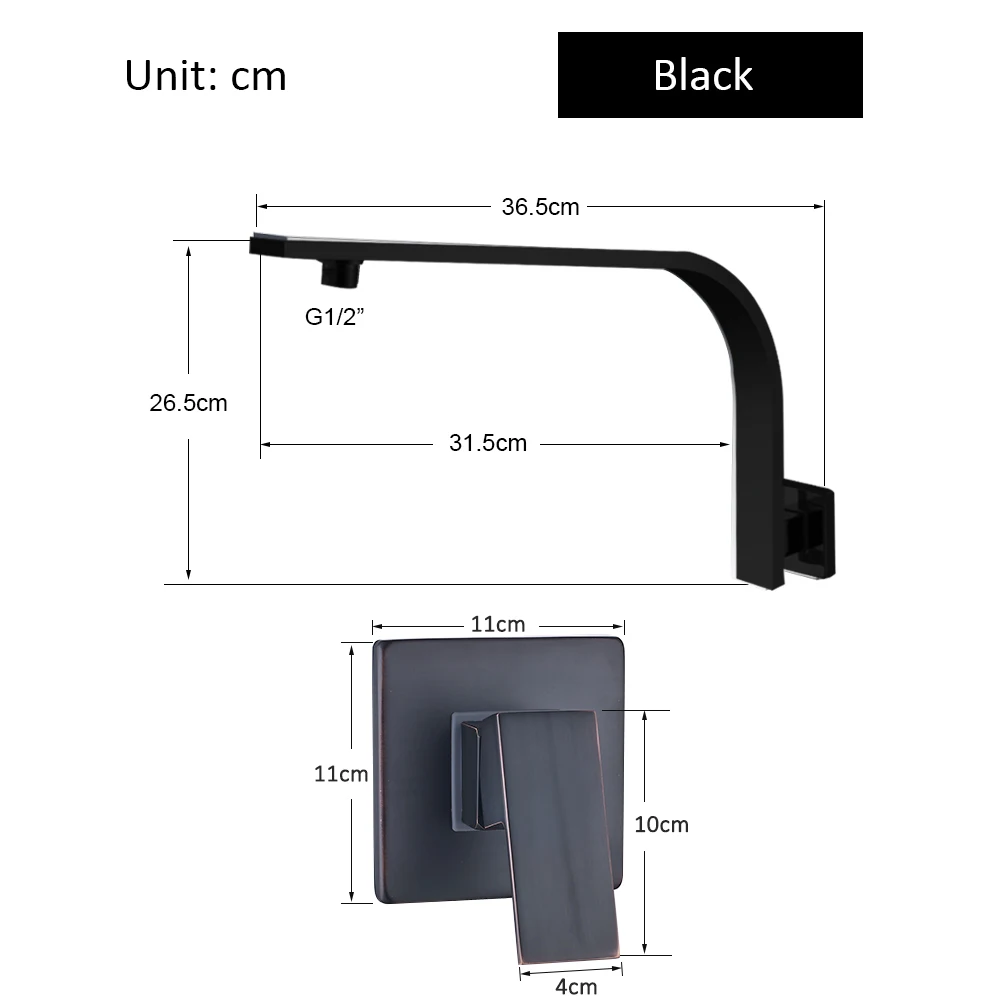 quyanre wanfan frap gappo black concealed shower faucet set rainfall shower head with embedded box singel handle mixer tap bathroom shower5